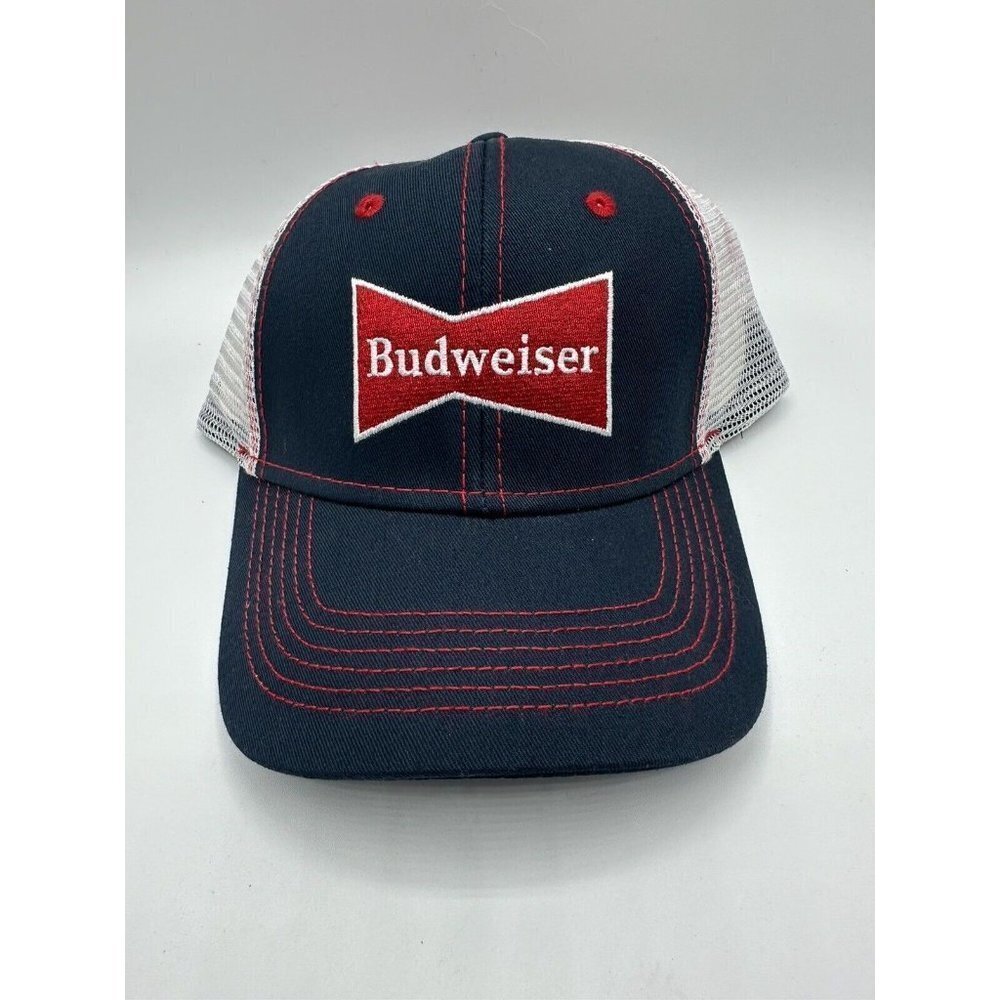 Budweiser Trucker Snapback Hat Cap Unisex Navy / White - NWOT